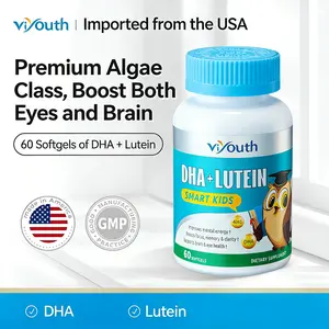 Viyouth DHA + Lutein for Kids – 4 Brain-Boosting Ingredients (DHA, Lutein, Zeaxanthin, Phosphatidylserine) – Supports Memory, Focus & Eye Health – 60 Softgels