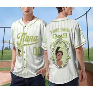 Custom   Princess Tiana Princess and the Frog Jersey Shirt  Custom Name Princess    Jersey    Princess Baseball Jersey