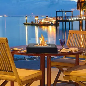 Homefish Mini Alcohol Stove, Indoor Outdoor Camping Fire Pit, Glass Tabletop Heater, Personal Fireplace, Rectangular Firebox Accessories