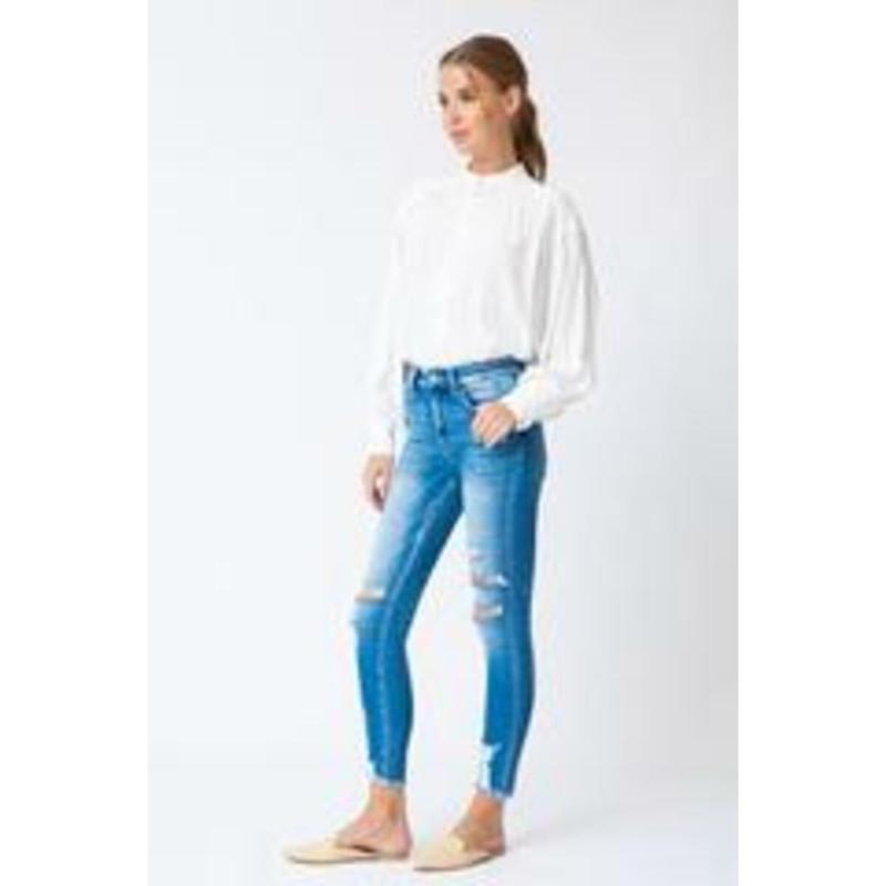 Kancan Tatum High Rise Distressed Ankle Skinny Jeans