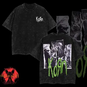 [$$$ROCKLIFE] Korn Band Freak on a Leash Washed Hoodie, Korn 2025 Tour Shirt, Classic 90s Nu-metal Hoodie, T-Shirt Alternative Metal Streetwear Essential for Rock Lovers