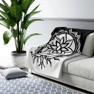 Live Source Divine Black and White Chakra Sherpa Fleece Blanket | Ultimate Comfort & Serenity