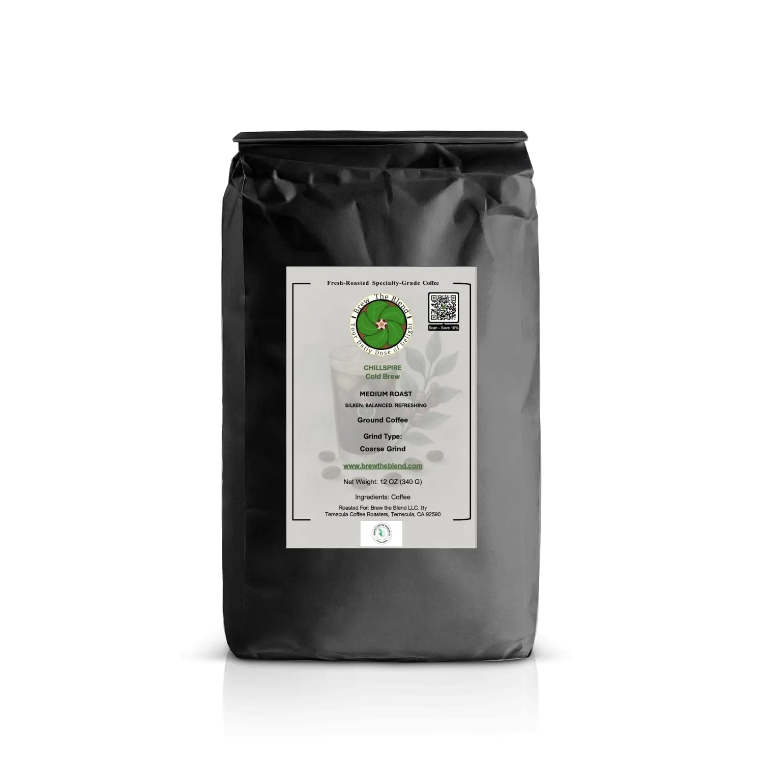 Chillspire Medium Cold Brew - Smooth Chocolate Toffee & Floral Notes Beverage with Creamy Milk for Coffee Lovers