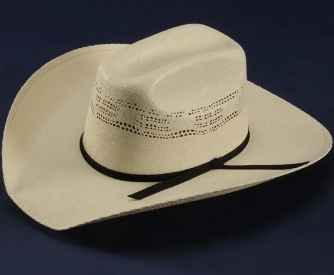 Youth Bangora Straw Cowboy Hat, Western Country Boy Style Lightweight Sun Hat with Flexible Elastic Sweatband for Rodeos, Atwood Bangora, Vent, Straw Hats