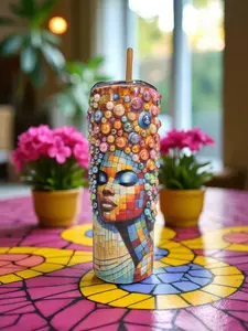 Ancestral Echos  20oz skinny tumbler cup, tumbler, stainless steel tumbler, art inspired tumbler cups, Drinkware, Tumbler Mug Water Bottles Flasks Bottles Bottled