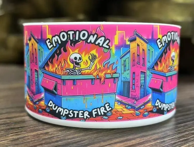 Emotional Dumpster fire silicone boot bumper for tumbler silicone bottom