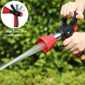 Aluminum Blooming Fire Hose Nozzle, Adjustable Direct-Flow Spray, Water Volume Switchable Between Near and Far at Will, Garden Irrigation and Courtyard Watering, Thickened Aluminum Rust-Resistant and Impact-Resistant, Multi-Function Blooming Spray Gun