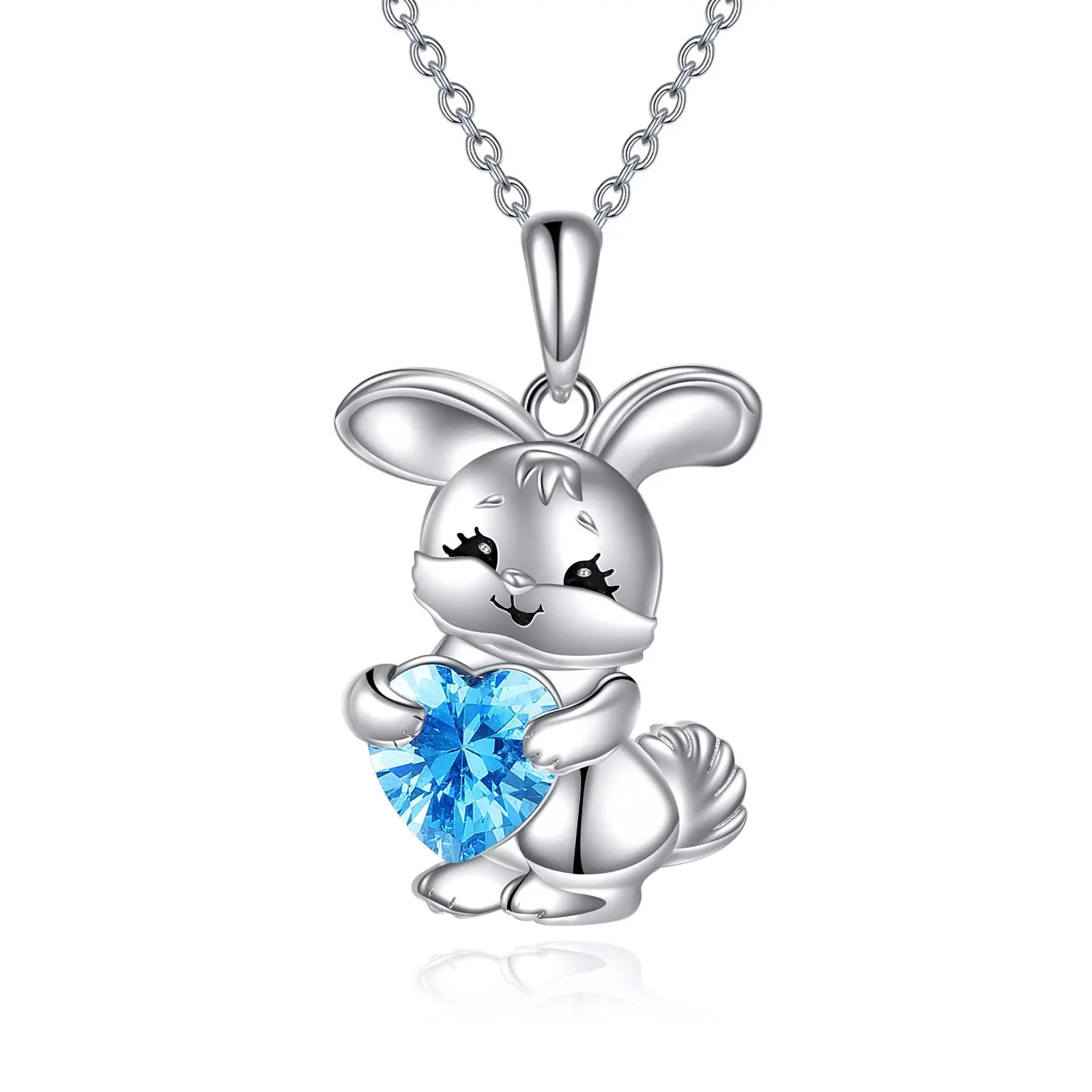 Rabbit Necklace Bunny Pendant 925 Sterling Silver Rabbit Jewelry Gift for Women (A-Rabbit)
