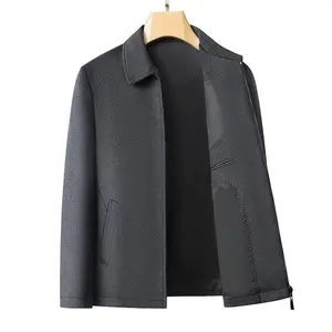 Men’s autumn–winter high-end fashion cashmere coat, mid-length lapel jacket, made from wool and wool fabric