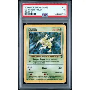Scyther Holo PSA 1 2000 Pokemon Game Base Set 2 #17 POP 18