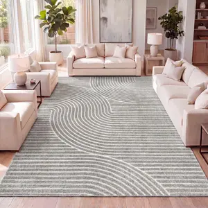 JONATHAN Y Skagen Minimalist Curve Geometric Area Rug; for Living Room, Kitchen, Bedroom, Dining Room, Office