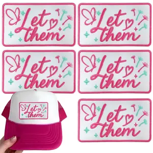 CY 5PCS Iron on Patches Tucker Hats Funny Phrase Embroidered Appliques DIY Accessories for Clothing Bags Jackets Jeans Backpacks