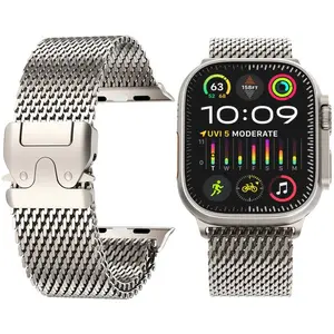 Milanese Stainless Steel Apple Watch Band - Adjustable Mesh Loop Strap with Parachute-Style Buckle | Fits Ultra 3/2 & Series 11-SE 49mm-42mm Wearable Durable