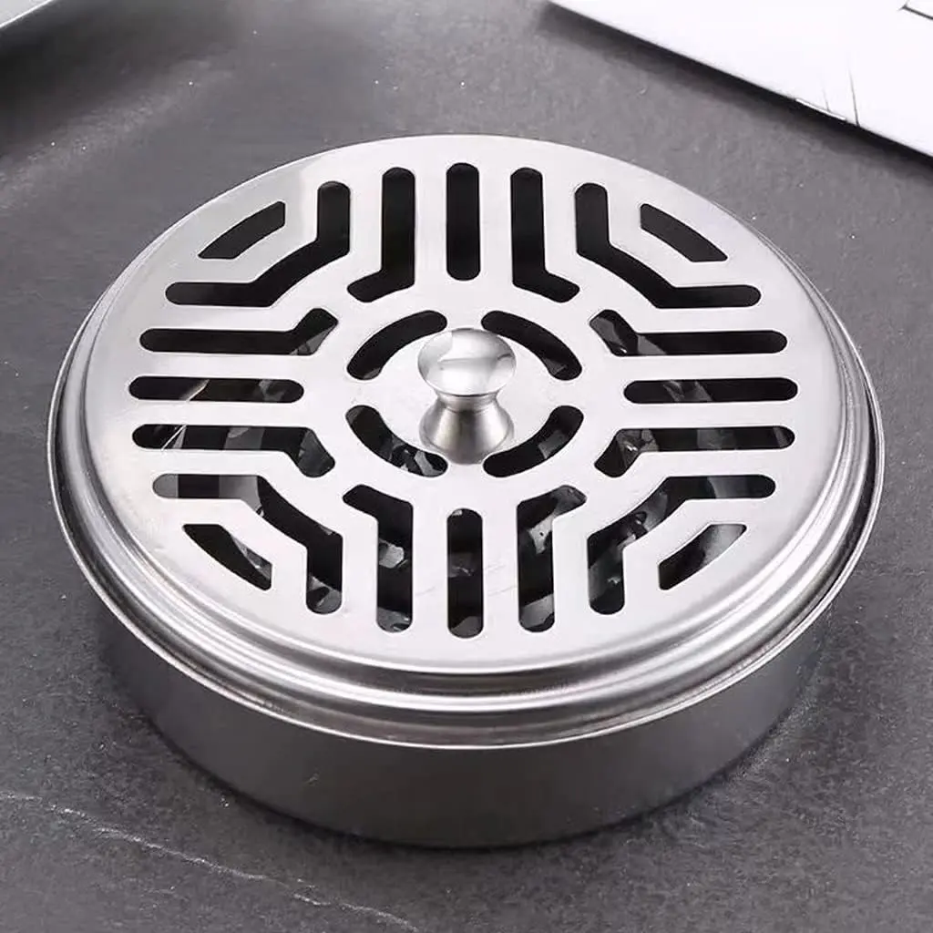 Unisex 3-Piece Stainless Steel Compact Scented Aromatherapy Incense Burner Set - Portable Sleep Aid Diffuser, Mosquito-Free Home Aroma Enhancer for Agarwood Enthusiasts, Indoor Yoga/Meditation Use