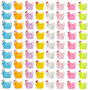 20pcs Glow-In-The-Dark Resin Chicken Statue Figurines, Festival Decorations, Outdoor Garden Ornaments, Garden Accessories, Perfect Gift for Collectors