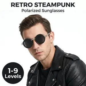 Punk Vintage Sunglasses with 1-9 Level Adjustable Tint Lightweight Alloy Frame Ergonomic Design Polarized Lenses for All Scene Practical Visual Performance Perfect for Outdoor Activities Photography Driving
