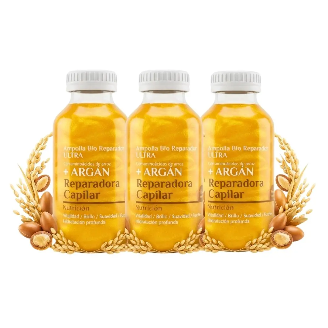 3 pack Ampolla capilar bio-reparadora ultra aminoacidos, hair mask rice, argan, aminoacids Haircare Moisturize Menta Hair Recovery Hair Mask Moisturizing Hair Scalp Natural Heat Protectant