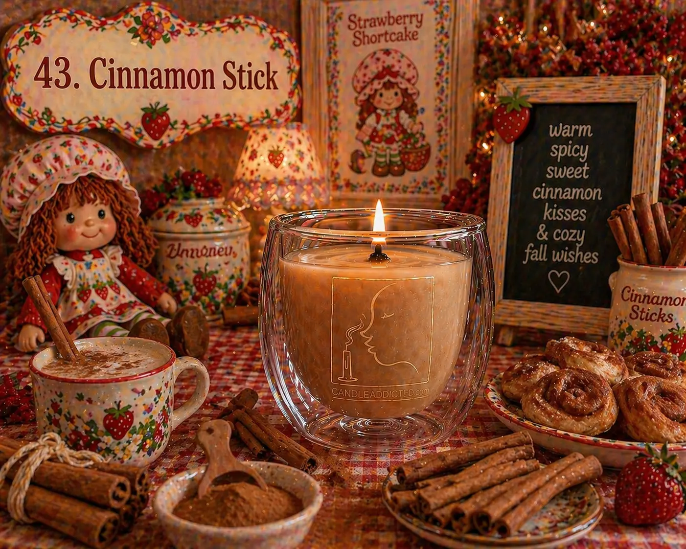 Luxury Cinnamon Stick Scented Glass Soy Candle - Ideal for Home Decor, Candle Enthusiasts