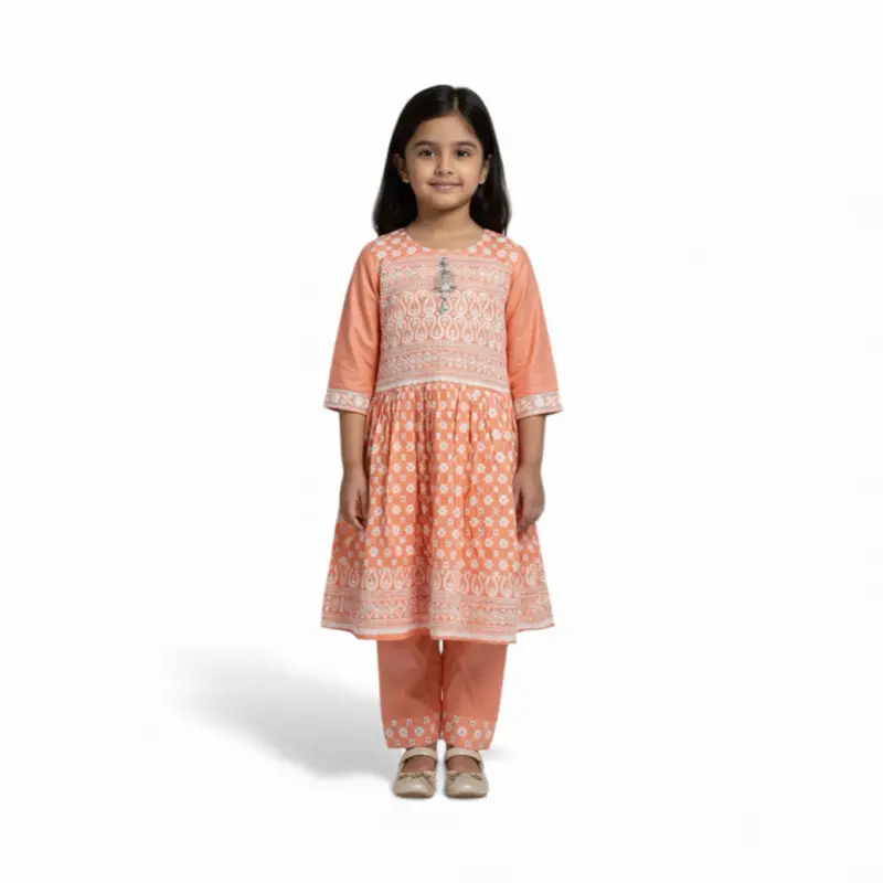 Cotton Kurta 2 Piece Set Casual Wear Comfortable chikankari Patterned Design