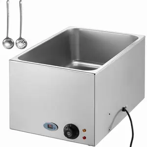 VEVOR Commercial Food Warmer 19QT Bain Marie 1200W Electric Buffet Warmer Steam Table Food Warmer Countertop Stainless Steel Food Warmer Wet or Dry Use for Parties, Catering and Restaurant