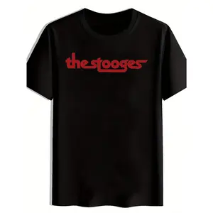 Men'S Vintage Rock Band Graphic T-Shirt - "The Tooges" Retro Metal Band Design, Black Short Sleeve Crew Neck, Lightweight Polyester, Perfect for Summer, Travel, Beach, and Festivals, Rock T Shirt