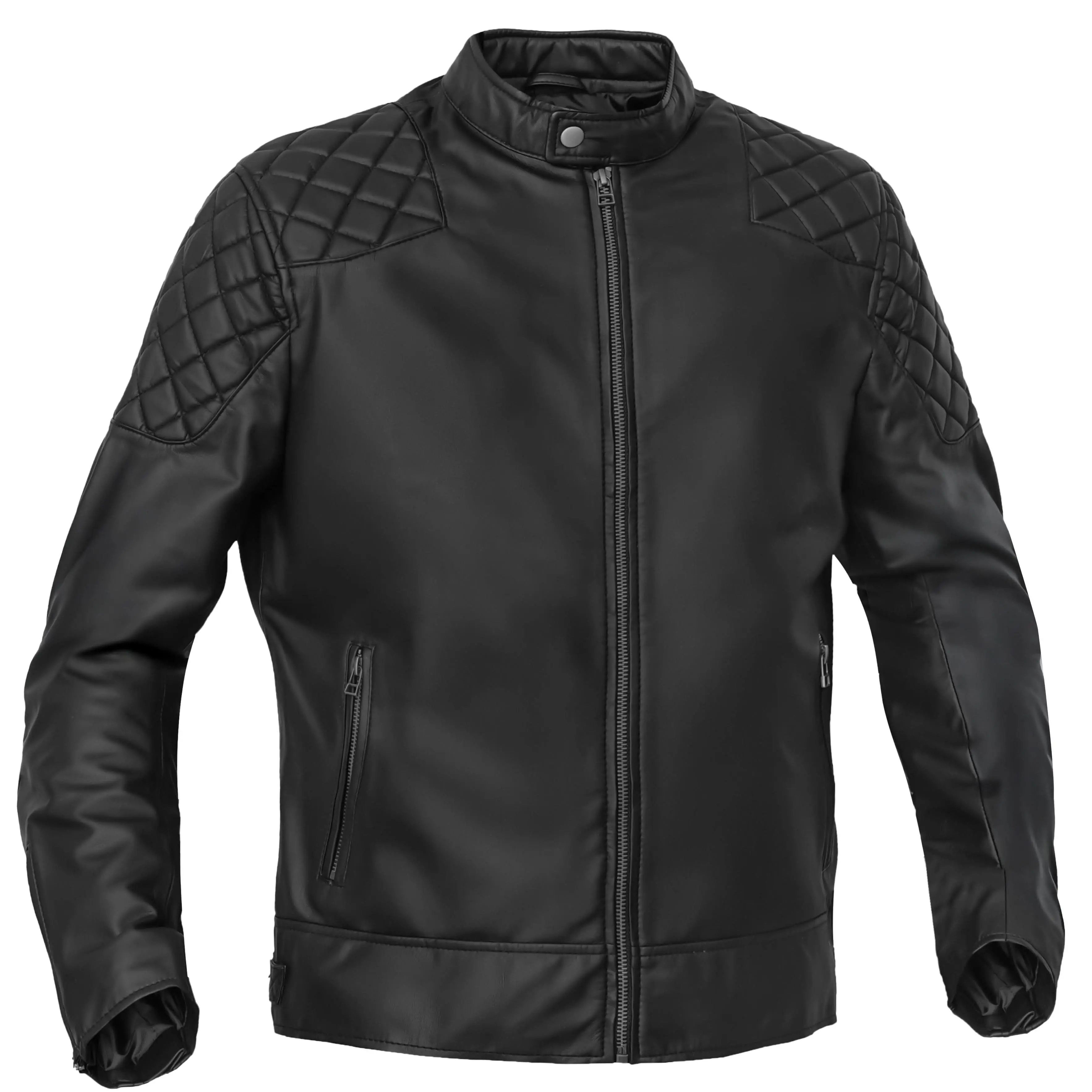 RENEGADE CLASSICS Venture Guard Men’s Classic Faux Leather Motorcycle Jacket, Menswear Tops, Customized Biker Outerwear