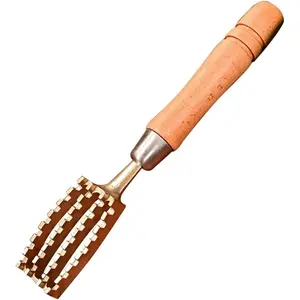Brass Fish Scaler 8.3x1.2in Sawtooth fish scale remover and descaler tool for effective and easy scale removal, ideal for  kitchen and restaurant use.