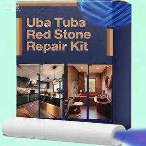 DIY Repair Kit for Countertops and Surfaces - Granite, Quartz, Ceramic, Tile, Porcelain Fix - Red, Black & Clear Color Stone Restoration - Reusable, Professional Results, Easy Application