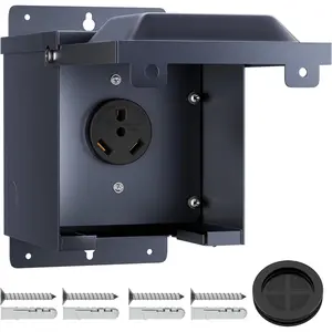 30 Amp RV Power Outlet Box, Weatherproof 125V UL Listed Nema TT-30R RV Receptacle, Lockable Electrical Breaker Box for RV Camper Trailer Motorhome