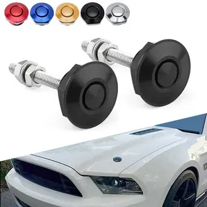 2pc Push Button Quick Release Hood Bonnet Pins Lock Clip Car Bumper Latch Kit