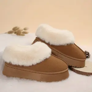 Women Slippers Winter - Thick Flat Suede Shearling Shoes: Warm & Comfy Snow Shoes With Thick Soles, Short Boots Casual For Women Winter Boots Boots For Women Fluffy Boots