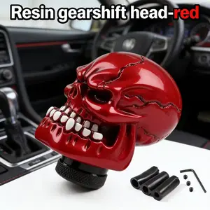 Skull Car Gear Shift Knob with 3 Adapters, Big Tooth Skull Shifter, Easy Installation, Universal for Most Manual & Automatic Cars SUV Trucks, Car Accessories, Auto Parts Accessories