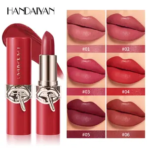 Handaiyan Matte Waterproof Lipstick, Makeup, Long-Lasting Flawless Radiant Finish, Easy to Apply, Suitable for All Skin Types, 6 Colors Available