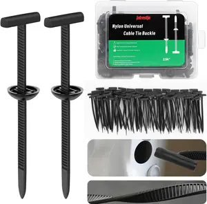 100PCS Nylon Universal Cable Tie Buckle with Dual-Side Gear, Foldable Quick Fix Heavy Duty Zip Ties with Pin & Button, Strong Easy Use Multipurpose Cable Tie Buckle Zip Tie for Car Daily Repair