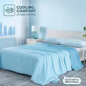 Wavy Texture Quilted Cooling Blanket – Silky Soft, Lightweight and Breathable – Suitable for Heat-Sensitive People, Teenagers, Adults, and Children – Summer Bedding, Machine Washable