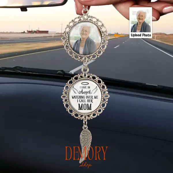 Hanging Photo Charm, Rear View Mirror Memorial, Multi Picture Window Keepsake, Graduation Gift, Car Remembrance, Mom Dad