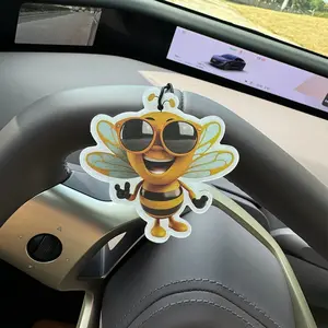 Bee Print Hotel Scent Neutral Car Perfume, Car Air Diffuser & Non-Toxic Air Freshener, Natural Essential Oils, Long-Lasting 60-90 Days, Home & Bathroom Use, Car Interior Accessories