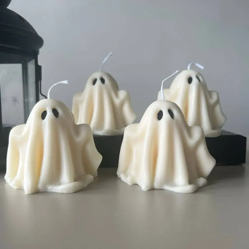 Ghost Halloween Soy Candle - Unique Ghost Shape for Halloween Decorations