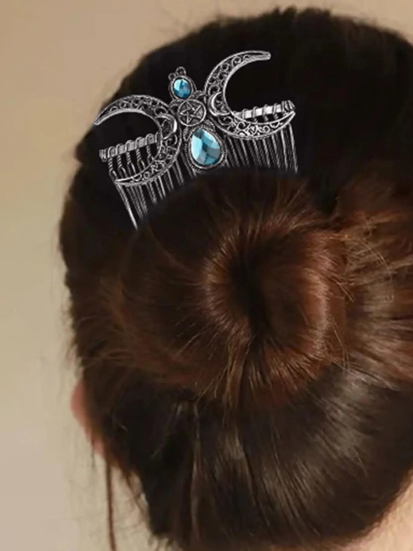 Nordic Viking Vintage Moon Hair Comb, hair clip, Witch Bun Decoration, Stylish Geometric Design, Perfect Gift for Valentine's Day, Mother's Day, Birthday