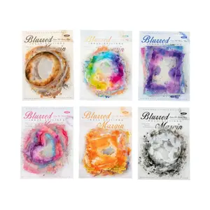 6 designs, 20 pieces of watercolour gradient border stickers in circular, square, and heart shapes. PET waterproof stickers, retro style, DIY journal decoration, scrapbook materials.