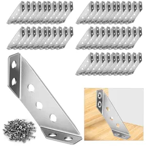 Furniture corner connector, universal L-shaped bracket, suitable for wood, metal corner bracket, L-shaped bracket, applicable to shelves, tables, cabinets, drawers, etc., wood corner bracket, Sturdy bracket