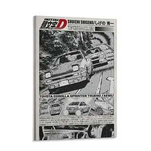 Print Painting Initial D Anime Print, Takumi Fujiwara Manga Aesthetic  Art Prints Poster Canvas - Modern Home Decor for Bedroom, Living Room, Office - Trendy  Decorations Artwork wall