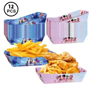 Children's Cartoon-Themed Party Supplies: Disposable MealBoxes, French Fry/Popcorn Boxes, and Gift Bags -Containers for Fried Chicken and Snacks at Birthday Parties