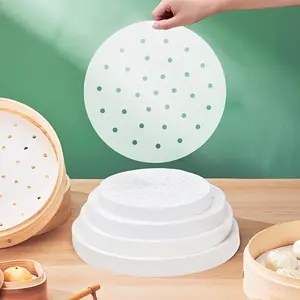 100pcs Non-Stick Steamer Paper for Healthy and Easy Cooking - Food Grade Disposable Steamer Cloth for Air Fryer, Oven, and Baking - Easy Cleanup and Safe Use