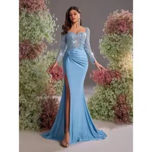 Women’s Embellished Sequined Long Dress, Elegant Party Gown, Perfect for Special Occasions and Night Events, Stylish Evening Wear