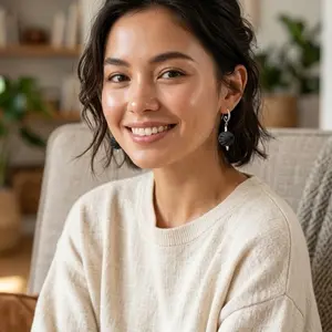 Aretes Esferas nocturnas de barro negro