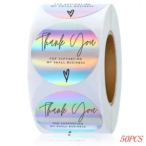 50-500Pcs 1Inch Blue Thank You Stickers for Envelope Sealing Labels Stationery Supplies Handmade Wedding Gift Decoration Sticker TYFYO