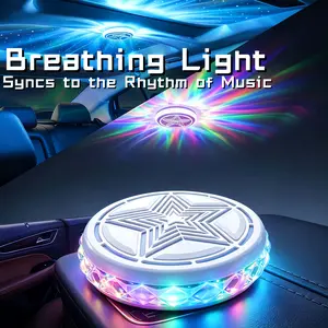 LED Atmosphere Lights for Cars /Indoor/Home Atmosphere Light- 16 Color Interior Lighting Kit with Magnetic Base Easy Install for All Cars Family Night Light Car Ceiling Decorative Reading Lights Voice Activated fathersdaygift-MM