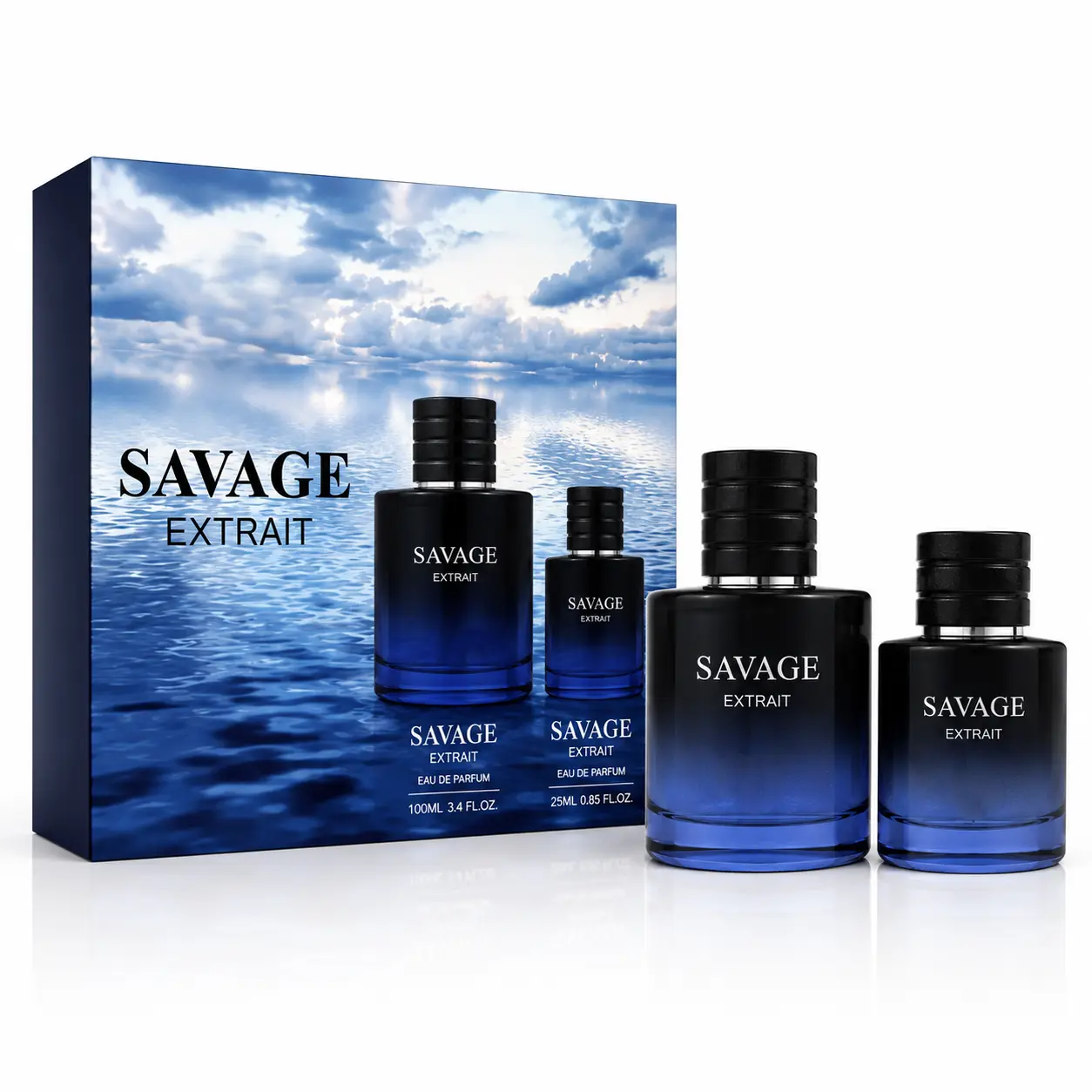 V VENEZIO PROFUMO Savage Extrait Eau de Parfum Set - 100ml + 25ml Bottles - Premium Fragrance Collection for Men Lavender, Nutmeg, Cinnamon, Cardamom and Grapefruit, Sandalwood, Amber, Patchouli