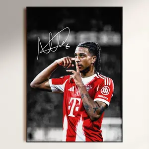 [UNFRAMED] Michael Olise Signed Football Art, Professional Soccer Poster, Premium Wall Decor for Fans